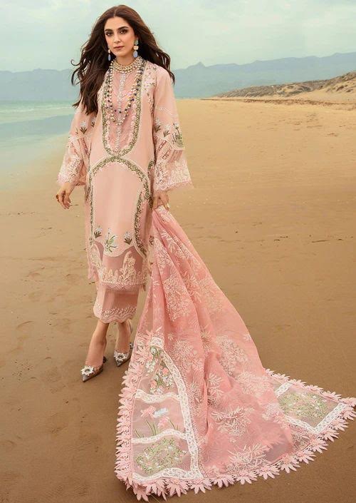 Coral Pink - Saira Shakira Luxury Lawn Eid Collection