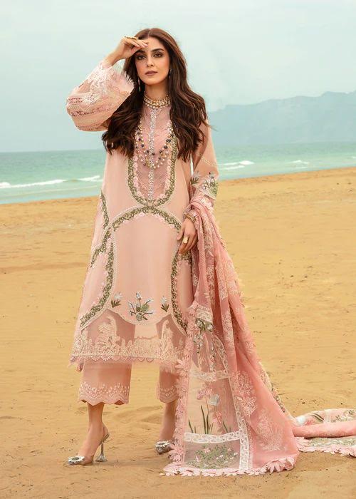 Coral Pink - Saira Shakira Luxury Lawn Eid Collection