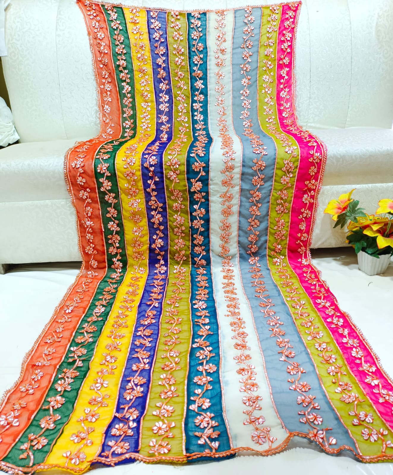 Duppata with Gota Work