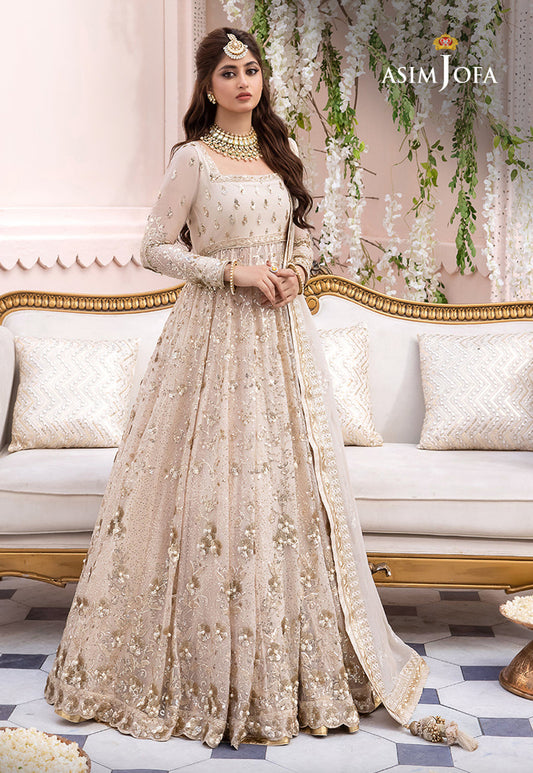 Chandni Luxury Chiffon Collection 3 Piece Custom Stitched Suit - Off-White