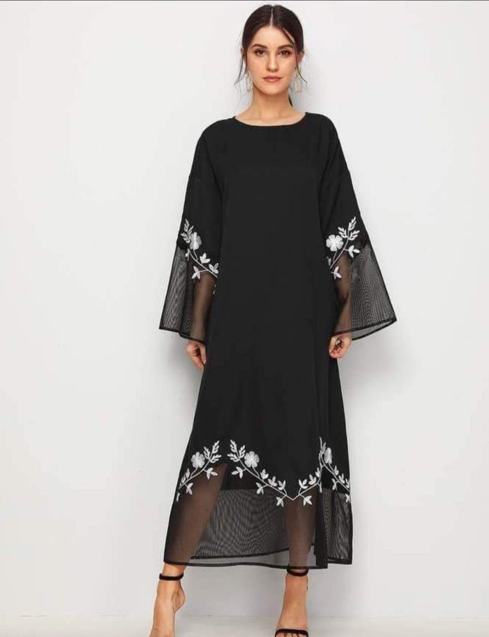 Black w/ White Embroidery Ensemble