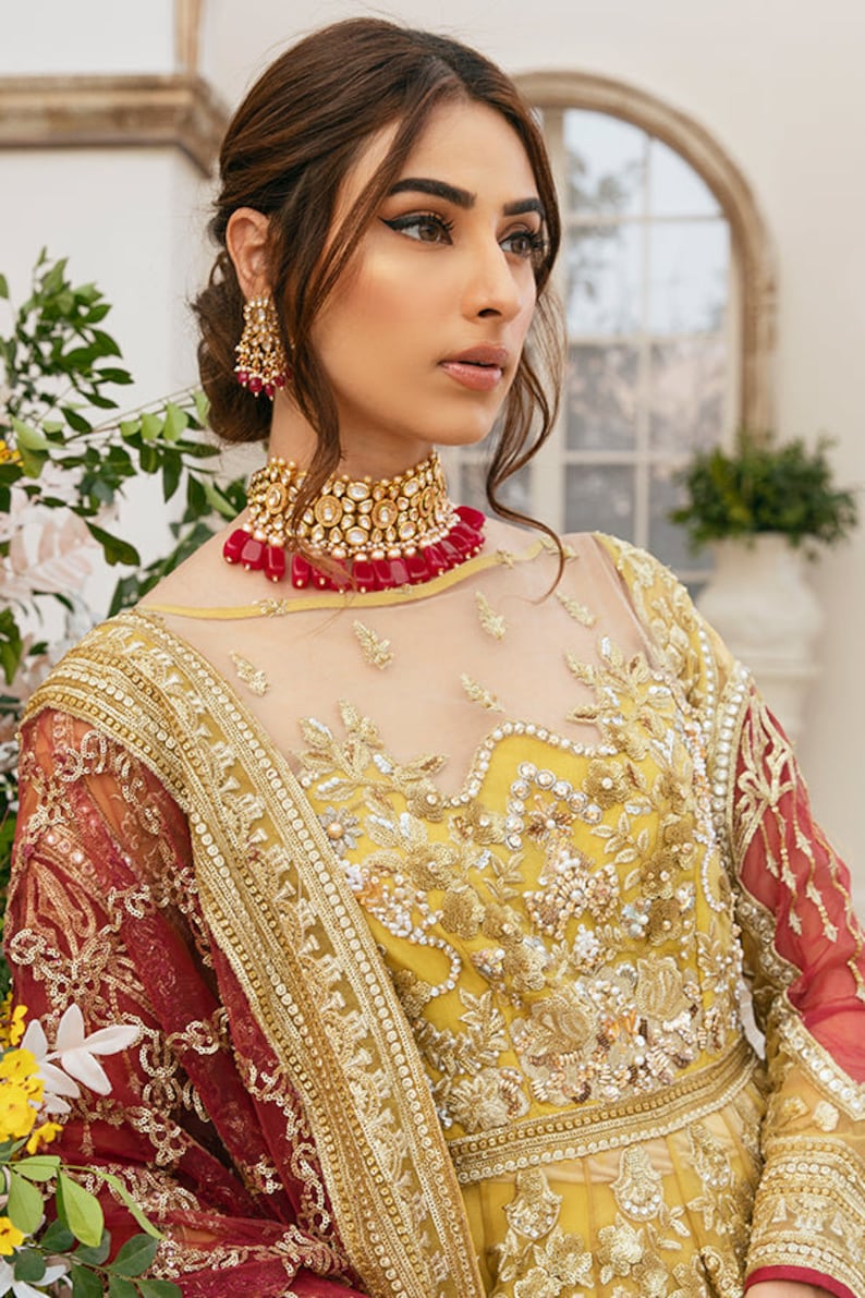 Ana Luxury Collection • Imrozia premium Embroidery 3 Piece Net Suite • IB-19 • Bridal Collection