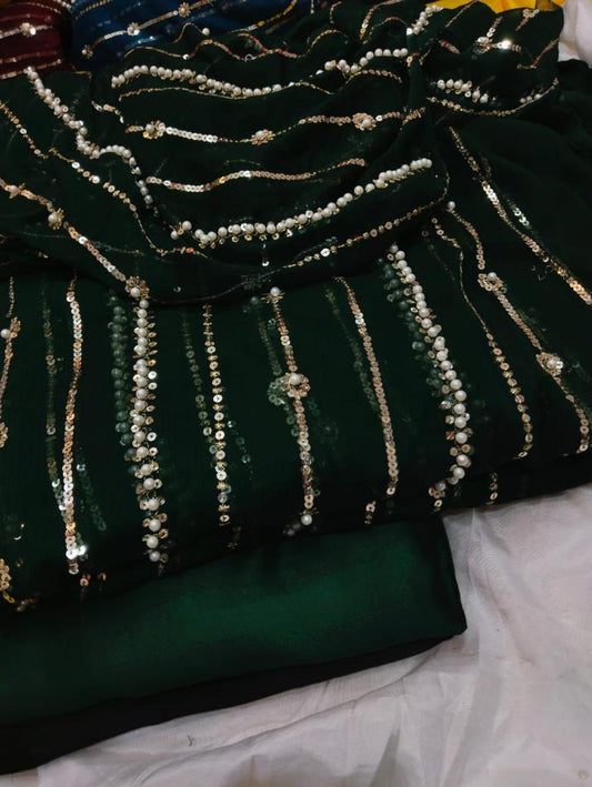 2.5 Yards Pearls Embroidery Work Dupatta - Available by Order