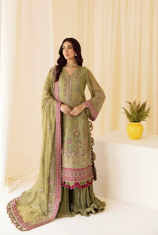 Chiffon Embroidered Suits with Embroidery Velvet Shawl and Embroidery Dupatta Unstitched 3 Piece Luxury Collection