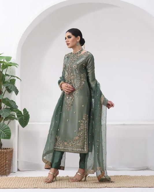 Sage Green Handwork Salwar