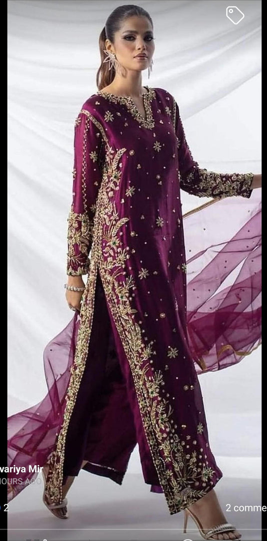 Deep Plum Silk Salwar