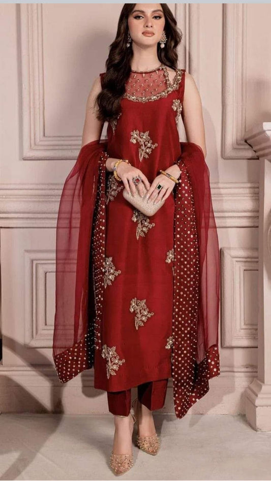 Cherry Red Salwar