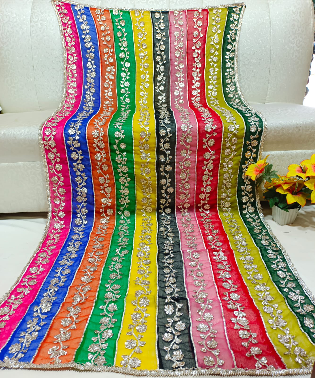 Duppata with Gota Work