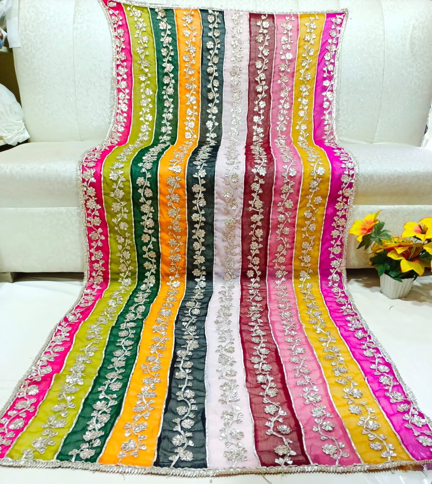 Duppata with Gota Work