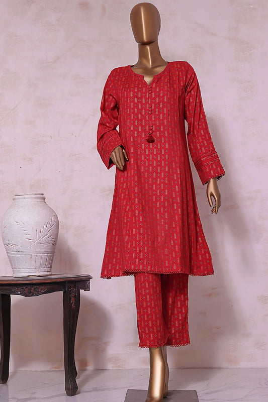 SADABAHAR red linen kameez shalwar