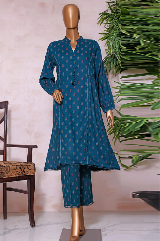 SADABAHAR blue linen kameez shalwar